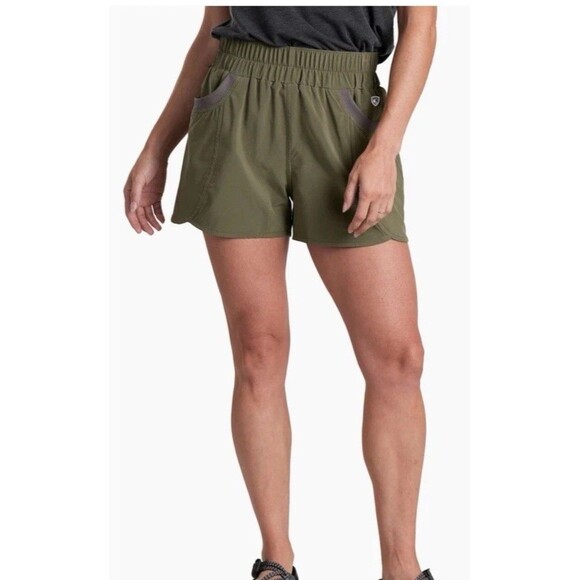 KUHL Women's Vantage Shorts Medium 4” Sage Lightweight Stretch Hiking - Picture 1 of 3